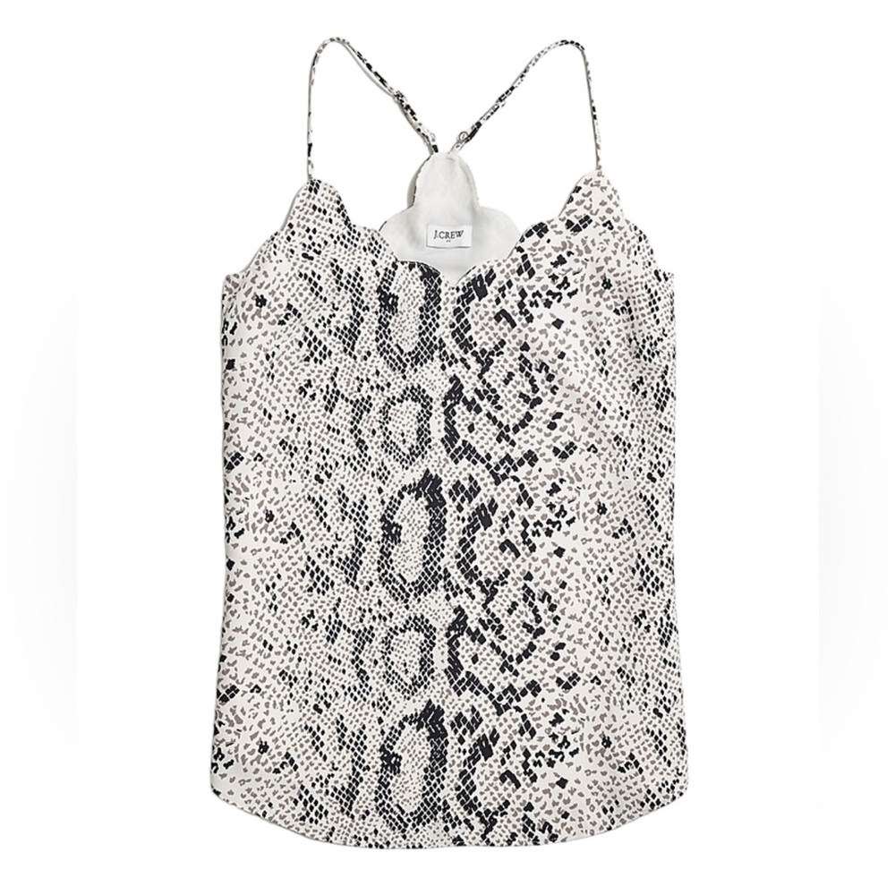 J. Crew Scalloped Snakeskin Cami Top Tank Size 0